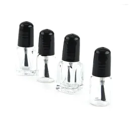 Storage Bottles 1pc 2/3ml Transparent Glass Nail Polish Bottle Empty With Lid Brush Cosmetic Containers