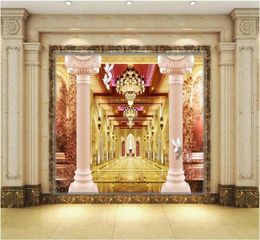 3d room wallpaper cloth custom po Roman pillar lobby living room Home improvement Background wall 3d wall murals wallpaper for 1244357