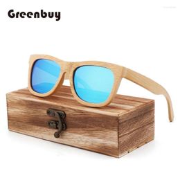 Sunglasses Classic Natural Bamboo Wooden Handmade Polarised UV400 Lenses Eyewear With Gift Box Fashion For Women And Men Design