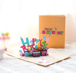 Whole Creative 3D Birthday Card With Envelope For Kids Wife Blessing Gift Handmade PopUp Stereo Greeting Cards Party Invitati5230361