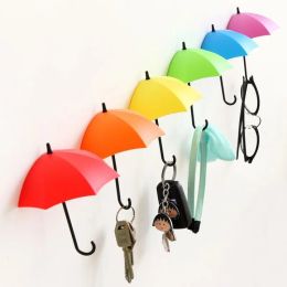 Set 3pcs/lot Umbrella Shaped Creative Key Hanger Rack Home Decorative Holder Wall Hook For Kitchen Organizer Bathroom Accessories