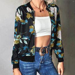 Women's Blouses Long Sleeve Shirt For Women Autumn Floral Print Stitched Casual Jacket Female Zipper Blouse Tops Clothing