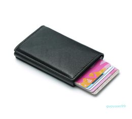 New-Men Money Bag Mini Purse Male Automatical Aminium Rfid Card Holder Wallet Small Smart Wallet Vallet8114445