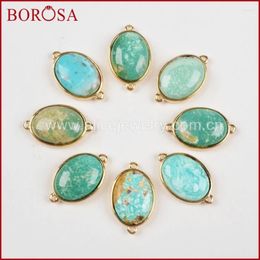 Pendant Necklaces High Quality Gold Plated Oval Shape Turquoise Connectors Beads For Necklace/Bracelet Making Jewelry Accessories