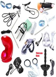 NXY Medical Themed Toys Estim Electro Penis Plug Ring Urethral Catheter Tazer Electric Stimulator Massage Glans Trainer Cock Cage 1944636