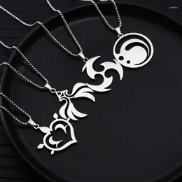 Chains Fashion Stainless Steel Genshin Impact Necklace Eye Of God Seven Game Theme For Men Women Anime Cosplay Jewellery