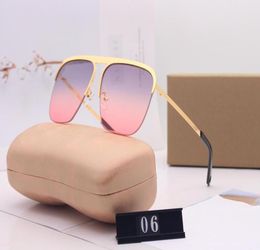 2021 High quality fashion half frame round sunglasses for men women stylish men039s sport metallic gold glasses4258798