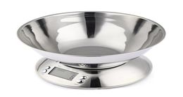 Electronic Digital Kitchen Scale 5kg1g Stainless Steel Food Scale with Removable Bowl LCD Display4410650