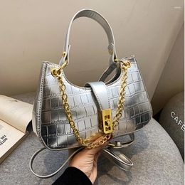 Evening Bags 2024 Spring For Women Sac A Main Designer Handbags Vintage Stone Leather Shoulder Crossbody Ladies Underarm Bag Bolso