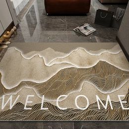 Light Luxury Doormat Antiskid and Wearresistant Silk Ring for Entering The Door Customizable Mat Household Carpet 240419