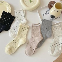 Women Socks Japanese Sweet Polka Dot SocksCasual Loose Ankle Mid-tube Sock Girls Simple Trend Harajuku Cute Stockings