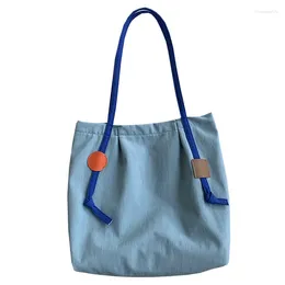 Shopping Bags Women Shoulder Shopper Bag Large Capacity Nylon Simple Waterproof Cloth Tote Student Pure Colour Books Handbag