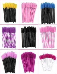 Six Colours Disposable Mascara Wands Mini Lashes Brushes Mascara Applicator Micro Spoolie Brushes For Eye Lash2297898