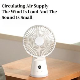 Rechargeable Portable Fan Circulating Natural Wind Camping Supplies Mini Ventilator With Night Light Tabletop Electric 240424