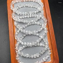 Link Bracelets 6MM Natural Clear Quartz Cube Bracelet Fortune Energy Gemstone Mineral Woman Amulet Jewellery Gift 1PCS