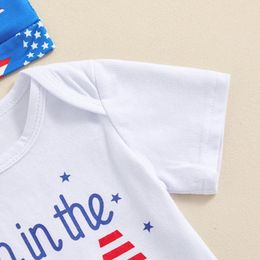 Clothing Sets Born Boy 4th Of July Outfits Baby Short Sleeve Romper Pants Hat 3Pcs Infant Independence Clothes Set