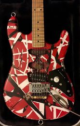 factory hot Eddie relic Van Halen 82 year version Franken Electric Guitar White black Stripe Heavy AgedFree shipping 5150 guitar