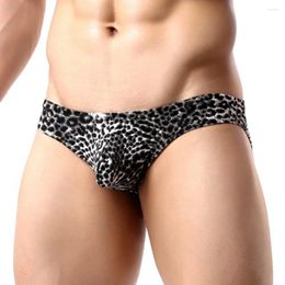 Underpants Men's Sexy Stretch Underwear Leopard Printed Briefs Low Rise Breathable Seamless Male Gay Sissy Bulge Pouch Lingerie