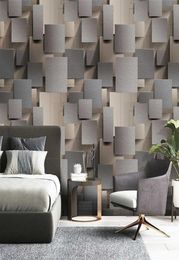 Modern 3D Lattice Nonwoven Suede Wallpaper For Walls Roll Papel De Parede 3D Living Room Bedroom TV Background Wall Paper Decor Q4775065