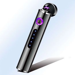Mini Cylindrical Double Arc Lighter USB Charging Electronic Lighter Touch Sensor Switch Customization