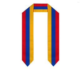 Scarves Armenia Flag Scarf Top Print Graduation Sash Stole International Study Abroad Adult Unisex Party Accessory8846808