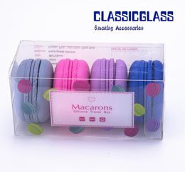Macaron Silicone Container Smoke Dia 53mm 4pcs per box Jars Dabs wax containers dry herb FDA Vaporizer9876114