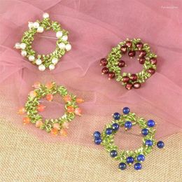 Brooches Europe America Japan And South Korea Cranberry Wreath Retro Plant Paint Brooch Hand-Woven Natural Freshwater Pearl Corsage