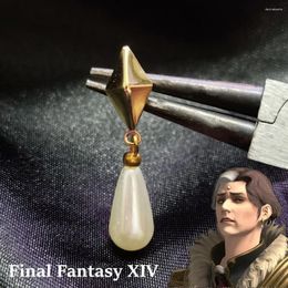 Dangle Earrings Game Final Fantasy XIV Emet-Selch Earring Cosplay Jewelry Pearl Pendant Alloy Ear Stud Dangler Eardrop Accessories Gift