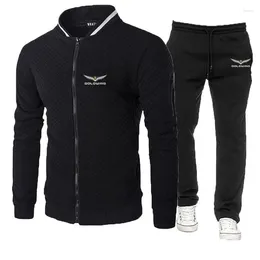 Men's Tracksuits Japan Motorcycle Fashion Man GoldWing Gl1800 Round Neck Zipper Hoodie High Quality Classic Slim Fit Sweatpants 2 Piece Set