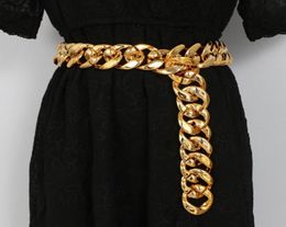 Gold Colour Metal Chain Long Wide Cool Belt Personality Women New Fashion Tide Allmatch Spring Autumn 20217234239