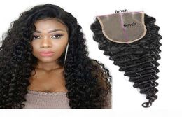 Indian Raw Virgin Hair Six By Six Lace Closure 820inch Natural Colour Whole 6X6 Lace Closure Deep Wave Curly Top Closures With4333448