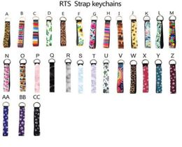 Neoprene Wristlet Fobs Keychain Badminton Bag Key Chain Holder Colourful Printed Wrist Key Belt Strap Leopard Lanyard Key Ring6136121