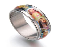 whole 100pcs Mix Lot Jesus Christ Bible Stainless Steel Rings for Men Women religious ring Brand new drop4532042