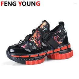 Fitness Shoes 2024 Men Chunky Sneakers Fashion Platform Women GoldShoes Black Wedge Breathable Running Colourful Sneaker