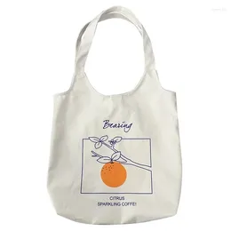 Shoulder Bags Fashion Canvas Bag Female Literary Simple Portable Printing Handbags For Women