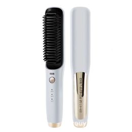 Portable Cordless Hair Straightener Brush Comb Crimping IronFlat Iron Wireless 240424