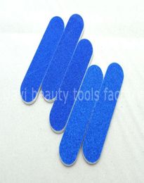 100 pcslot Mini nail file 6cm length Blue sandpaper emery file SC034105 3904024