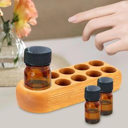 Storage Bottles Wooden Essential Oil Display Holder Multifunctional Collection Table Aroma Organizer For Year Holiday Gifts