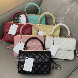 Designer tote bags 1:1 Mirror mass Lambskin Flap bag 20 CM lady Shoulder Bag luxury chain bag With box LC424