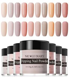 10g Nude Series Powder Set Pure French Dipping Nail Glitter Without Lamp Cure Dip Nail Powder Manicure Art Design9615294