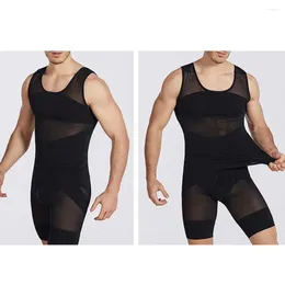 Men's Tank Tops Men Chest Corset High Elasticity Slimming Vest Body Shaper Waist Trainer Sleeveless Mesh Top For Fat