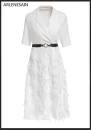 Party Dresses Arlenesain Custom 2024 Fashion Elegant White And Black Splendid Feathers Women Dress