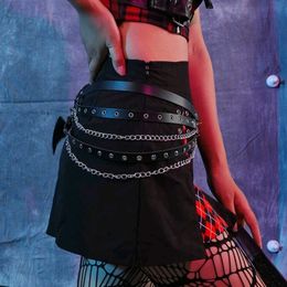 Belts Punk Goth Tassel Corset Belt Black Female Waist Chain Belts For Women High Quality Adjustable Waistband Rivet Inlay Cummerbunds