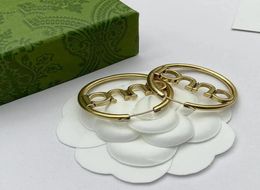 2023 Large hoop earrings brand designer classic 18K goldplated brass material letter earrings pendant earring ladies fashion simp2601362