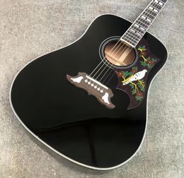 41 Dove Series Black Lacquer Solid Wood Profile Folk Acoustic Guitar