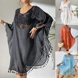 Sexy Tassel Lace Tunic Beach Cover Up Cover-ups Dress Wear Beachwear Female Women K5346