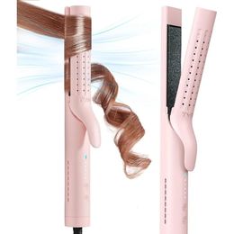 Airflow Styler Curling Iron - Ceramic Flat Hair Straightener and Curler 2 in 1 Professional Curing Wand 240423