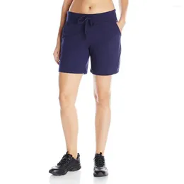 Women's Shorts Women Summer Drawstring Elastic Waist Solid Color Slim Fit Side Pockets Anti-exposure Sport Yoga Jogging Gym Short Pants
