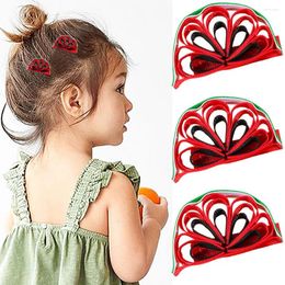 Hair Accessories 2Pcs Cute Watermelon Clips For Baby Girls Solid Ribbon Hairpin Barrettes Kids Handmade Headwear