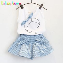 Summer Baby Girls Clothes Toddler Clothing VestShorts 2PCS set Children Costume 07Year Infant Outfits kidswear BC1152 240428